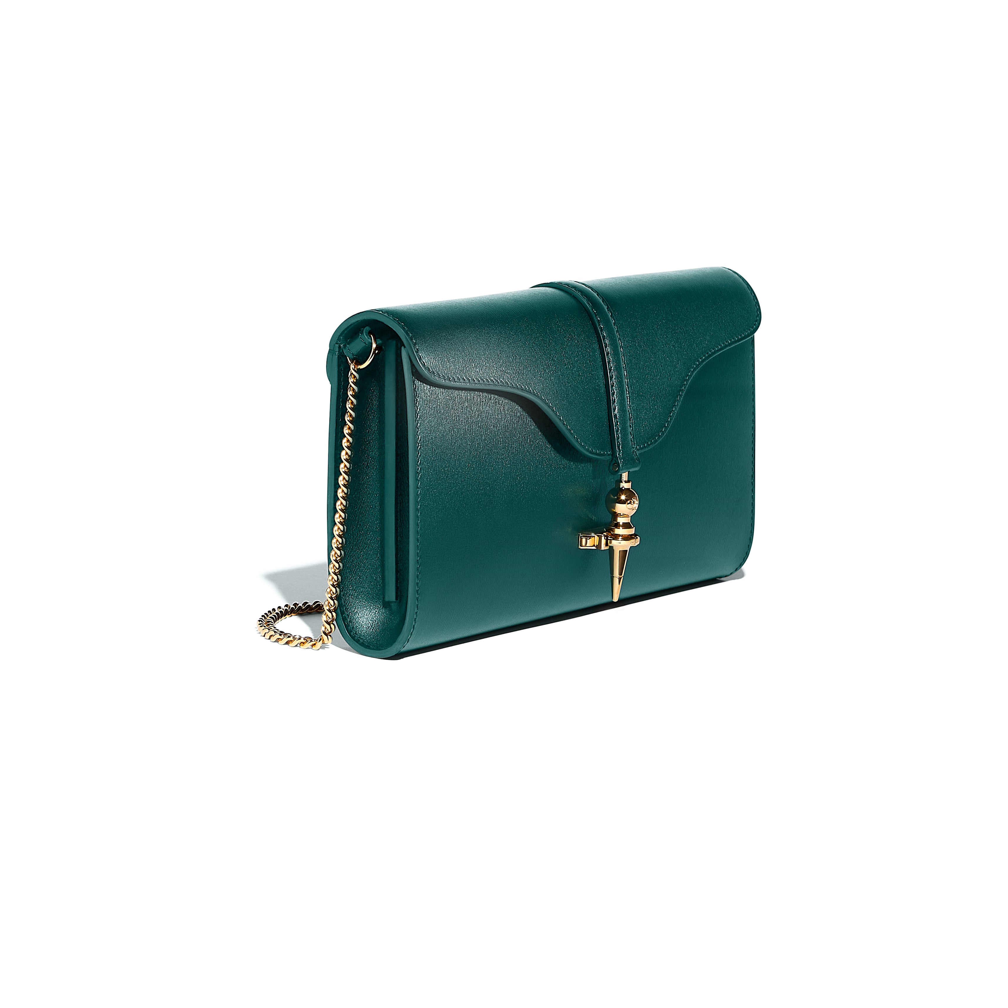 Pochette Diane en cuir Lumière Paon