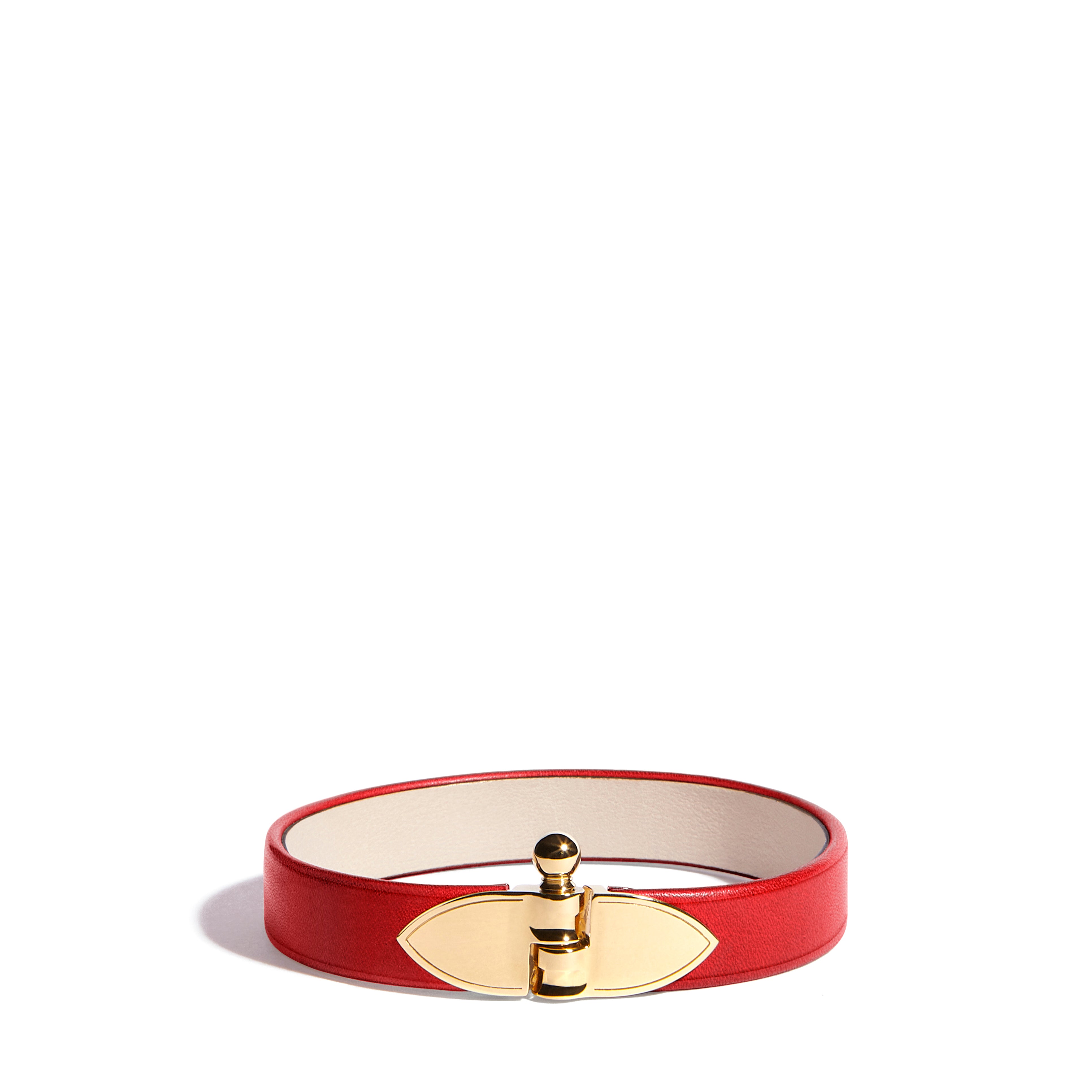 Diane Flèche Bracelet in Coquelicot Héritage leather