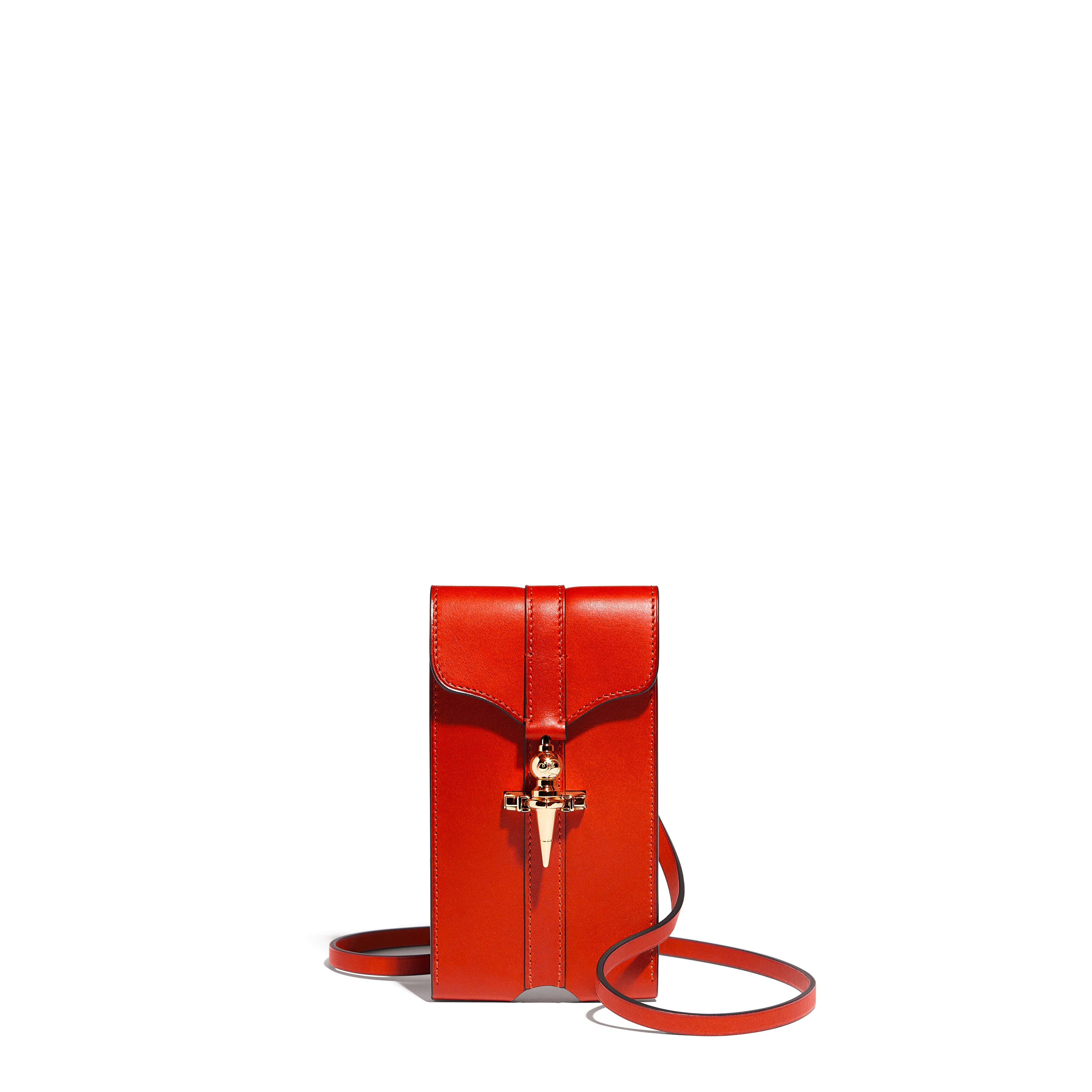 Diane Mini Clutch in Coquelicot Héritage leather