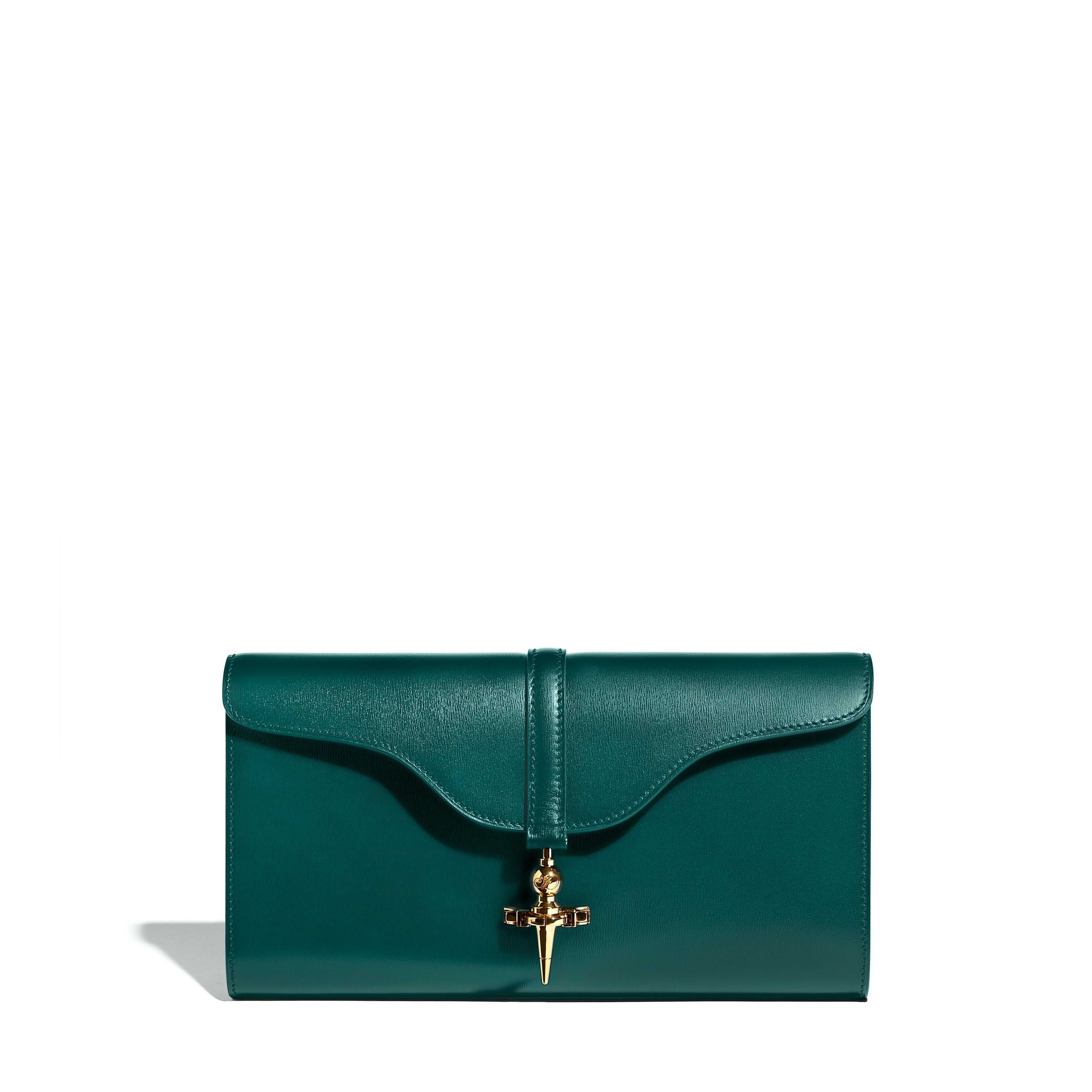 Pochette Diane en cuir Lumière Paon