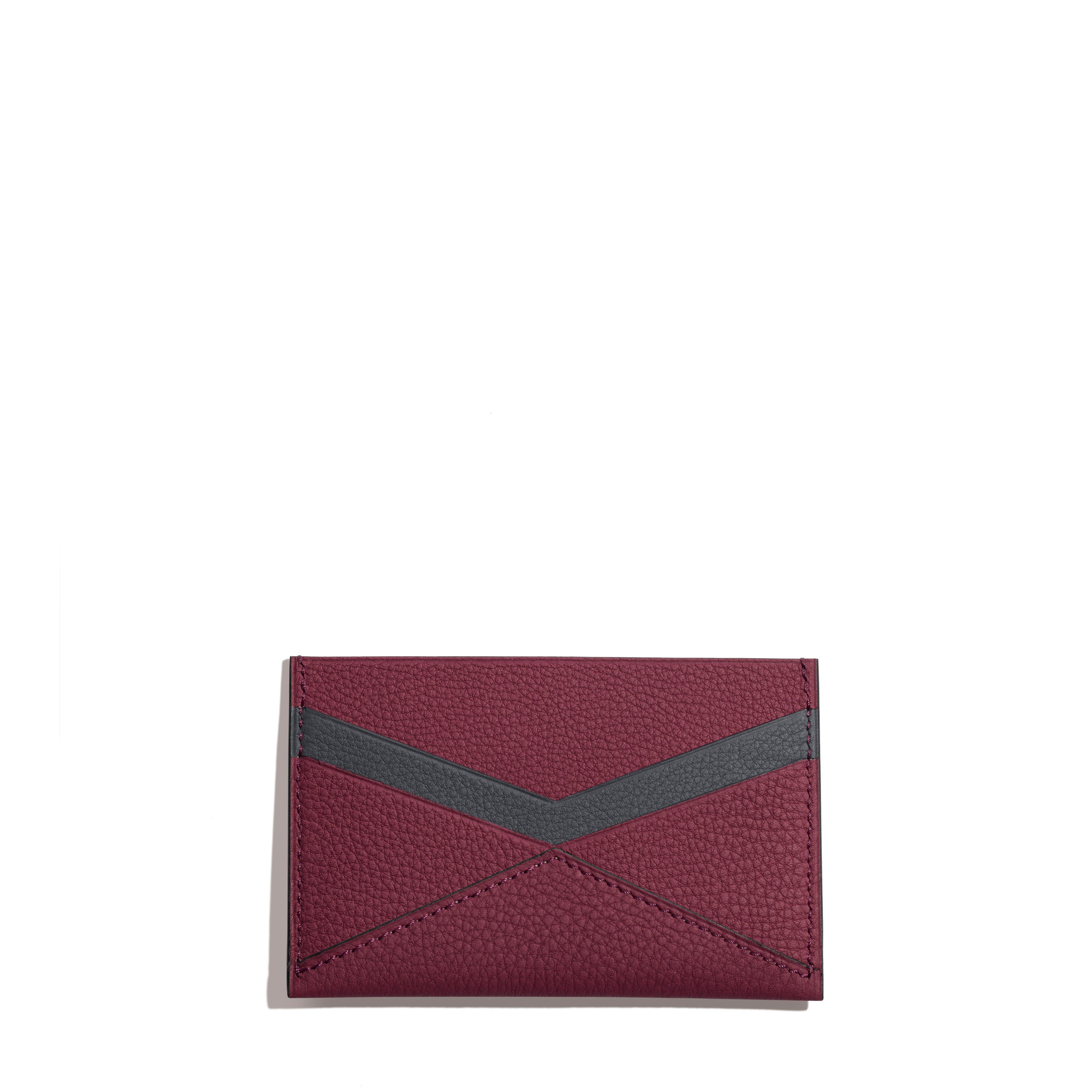 Fontélie Cardholder in Aubergine Concerto leather