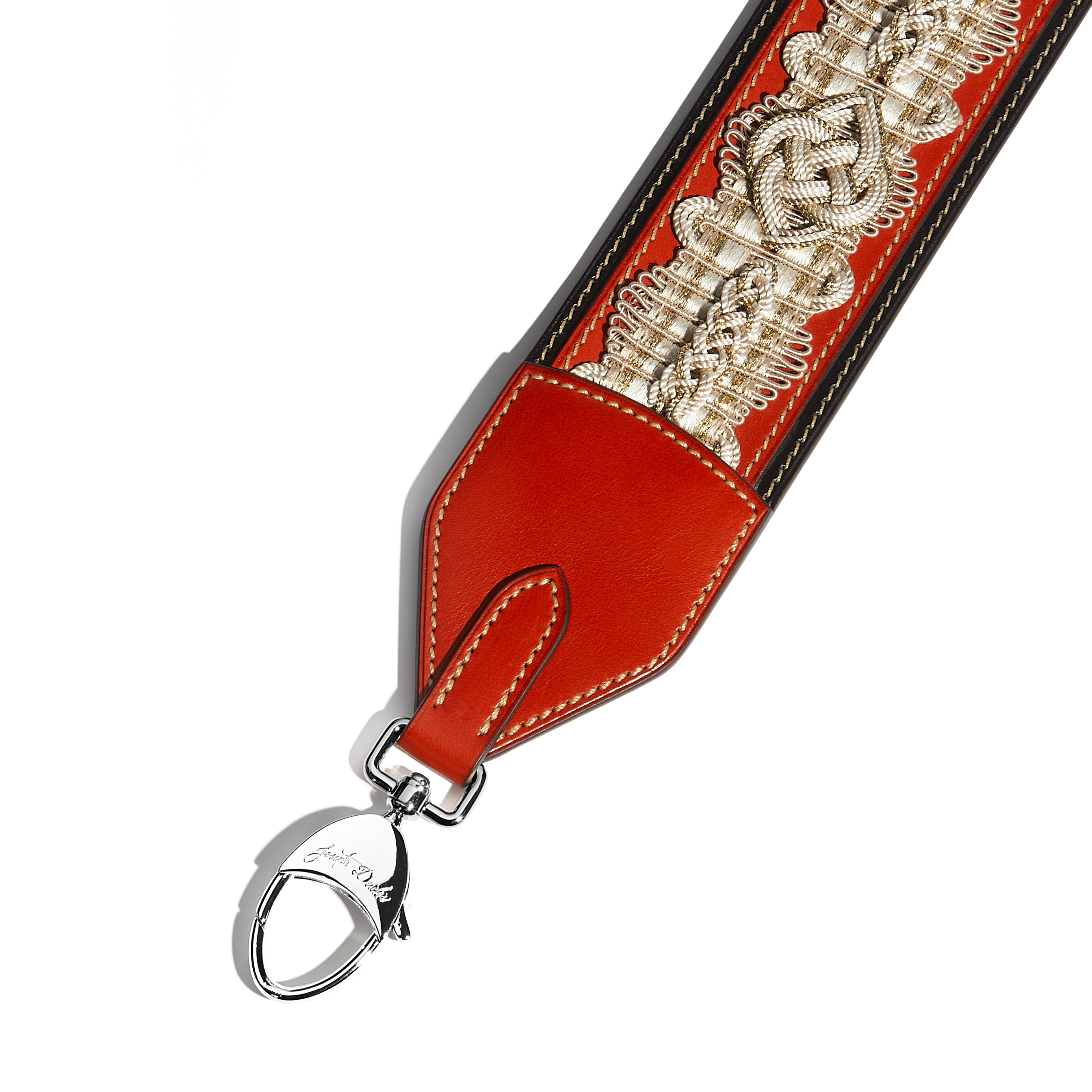 Diderot Passementerie Strap in Coquelicot Héritage leather