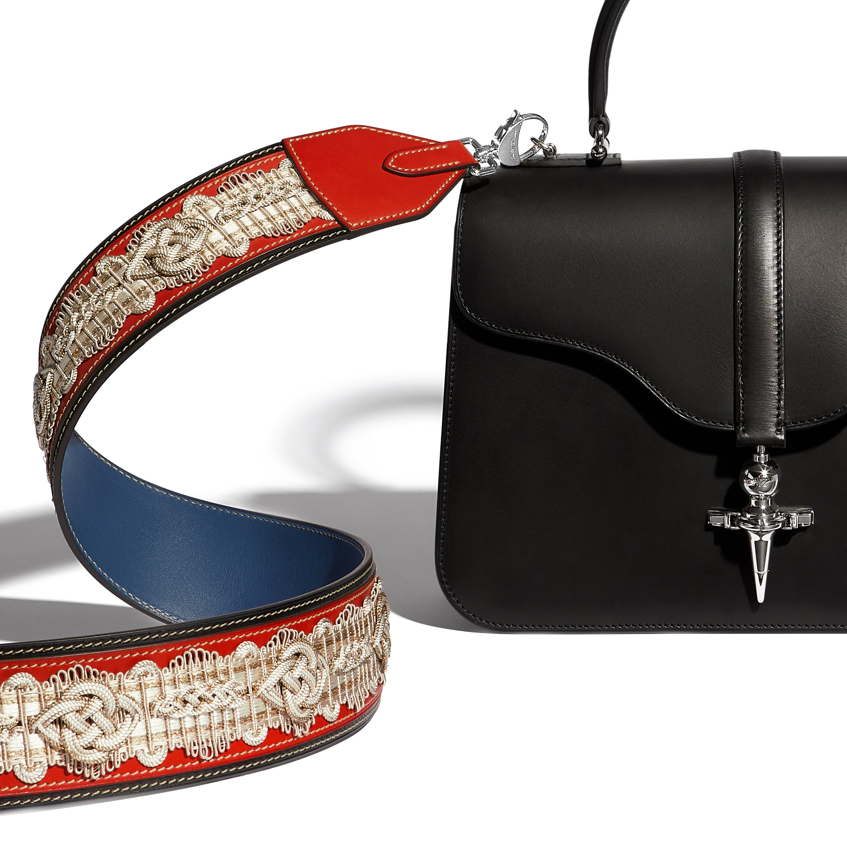 Diderot Passementerie Strap in Coquelicot Héritage leather