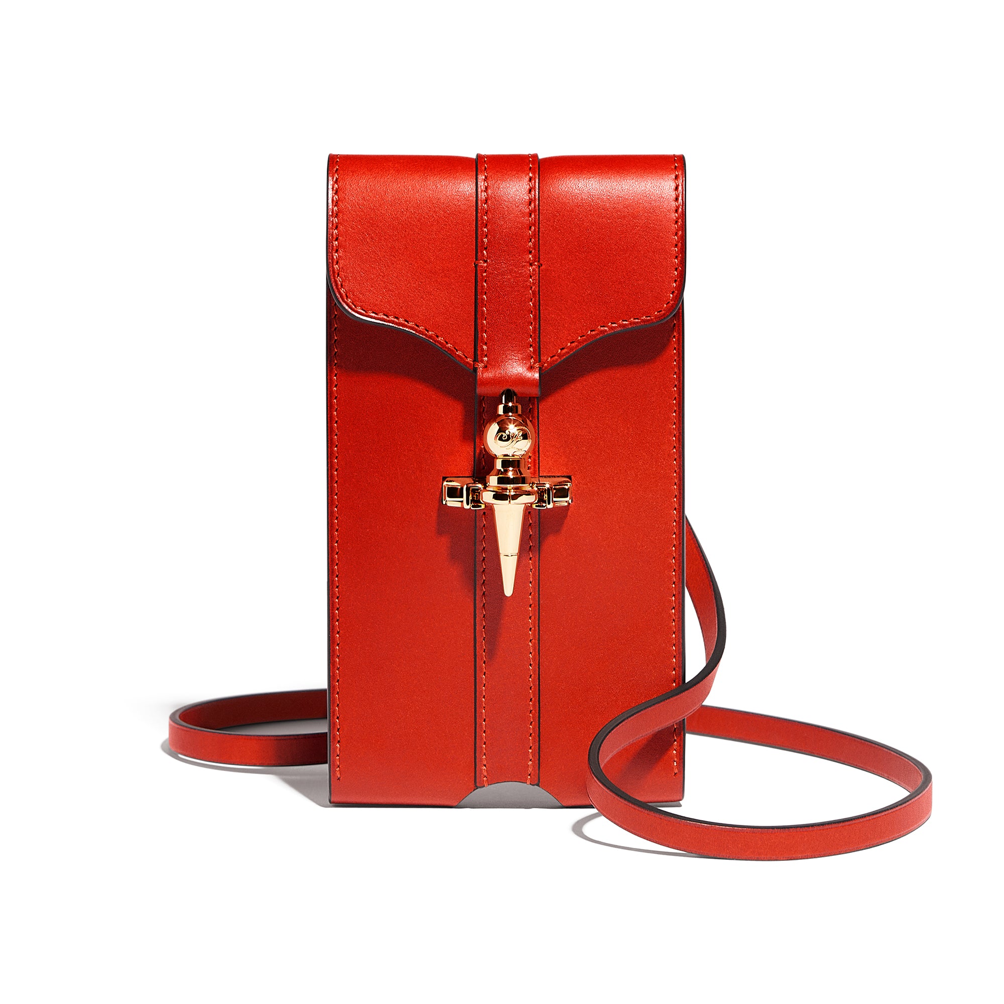 Diane Mini Clutch in Coquelicot Héritage leather