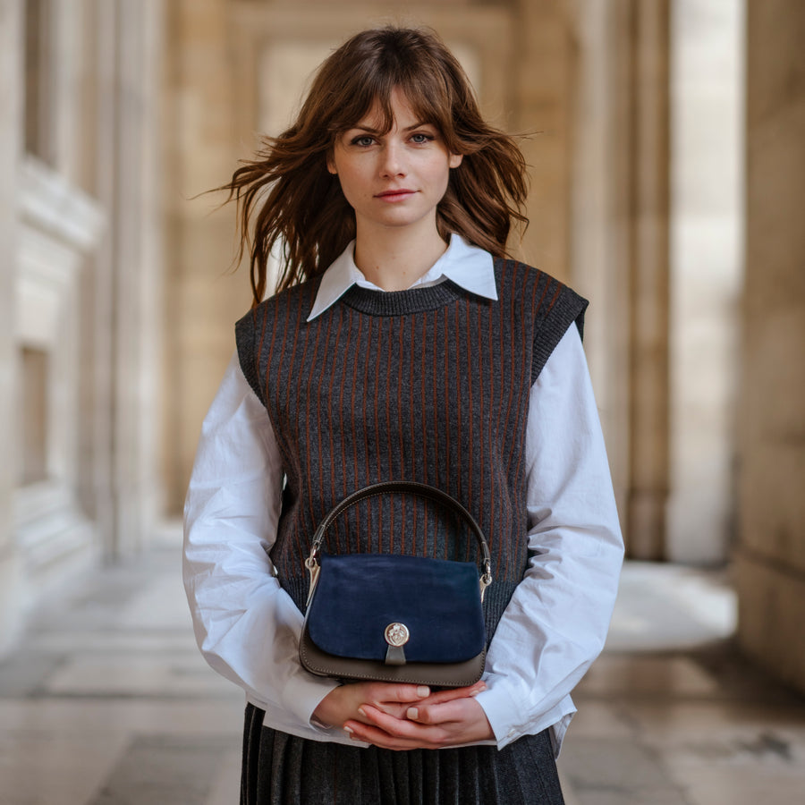 Sac Saint-Clair Cuir Arpège Souris