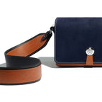 Bandoulière en cuir Mezzo & Piqûres Décoratives Châtaignier