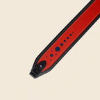 Bandoulière en cuir Mezzo Perforé Coquelicot