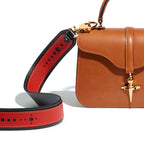Bandoulière en cuir Mezzo Perforé Coquelicot