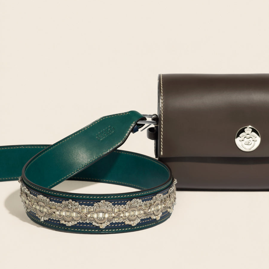 Bandoulière Passementerie Tanit BA en cuir Héritage Nénuphar - Édition Limitée à 8 exemplaires