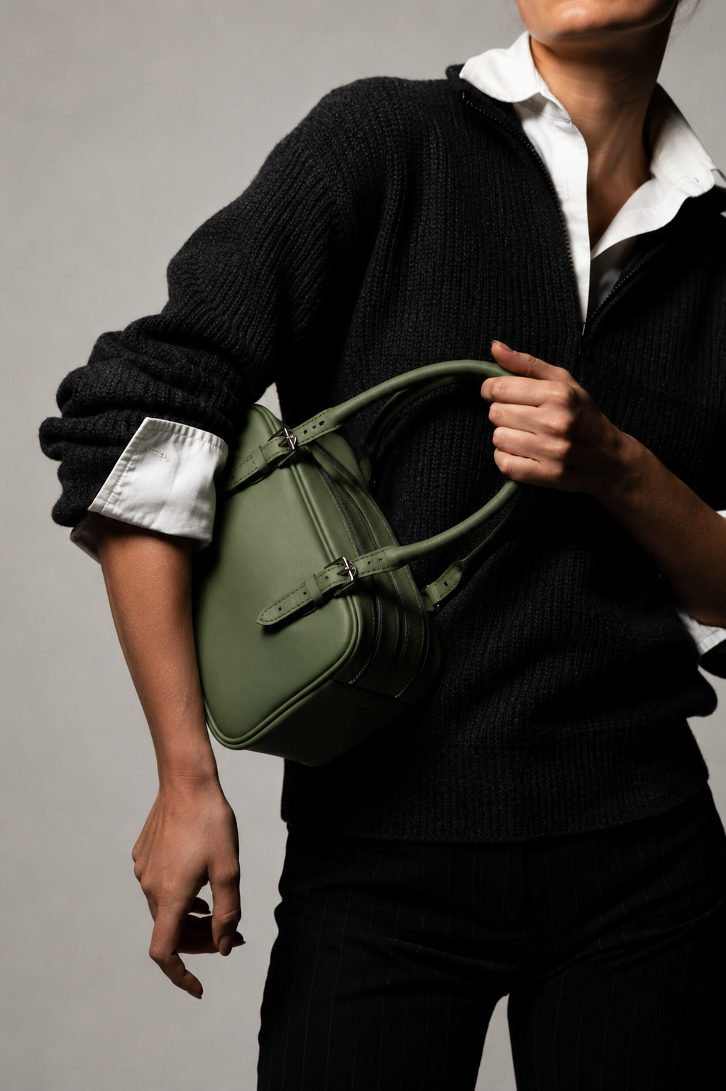 Sac Appoloni en cuir Tempo Kaki