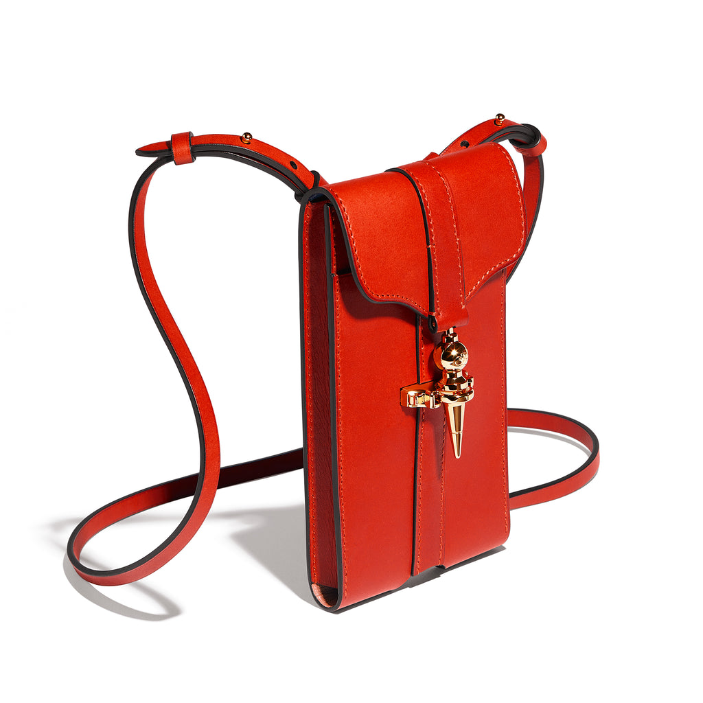 Mini Pochette Diane en cuir Héritage Coquelicot