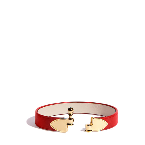 Bracelet Diane Flèche en cuir Héritage Coquelicot