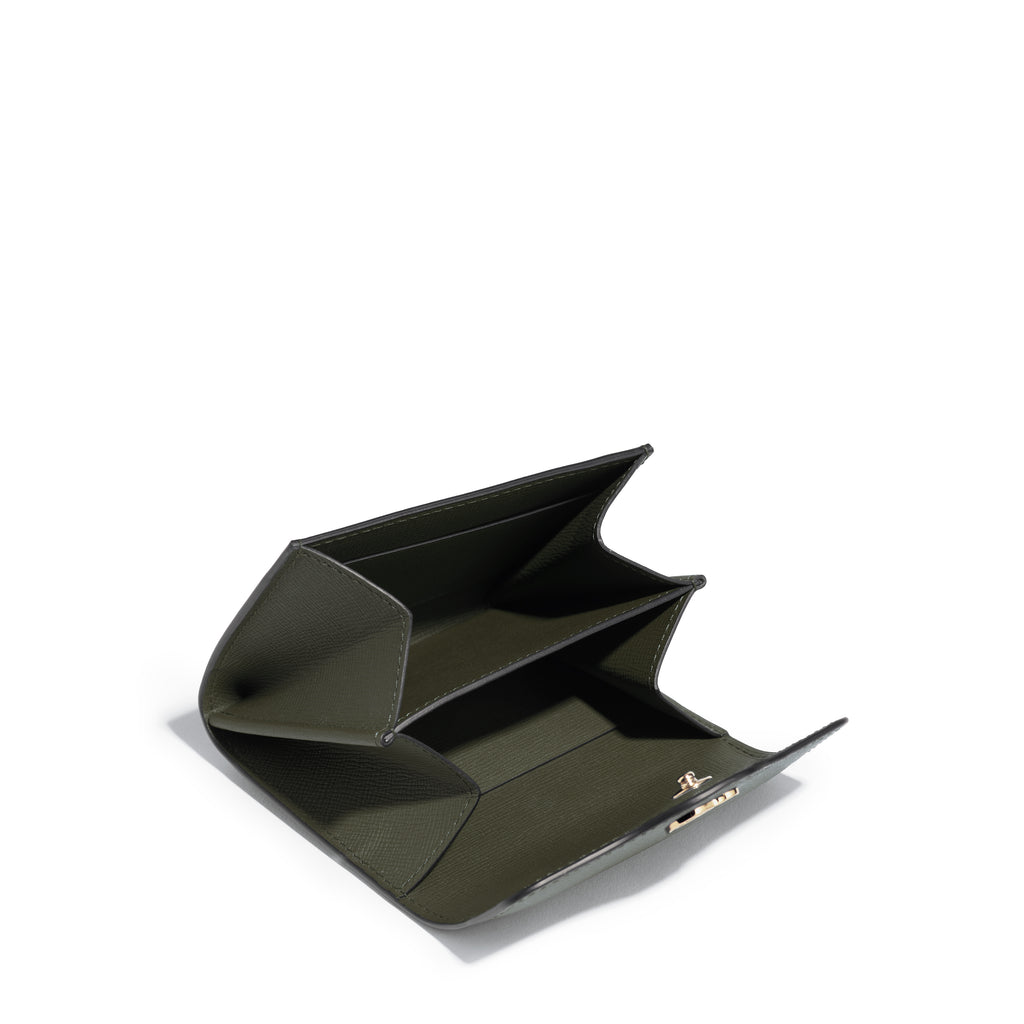 Mini Portefeuille Diane en cuir Tempo Kaki