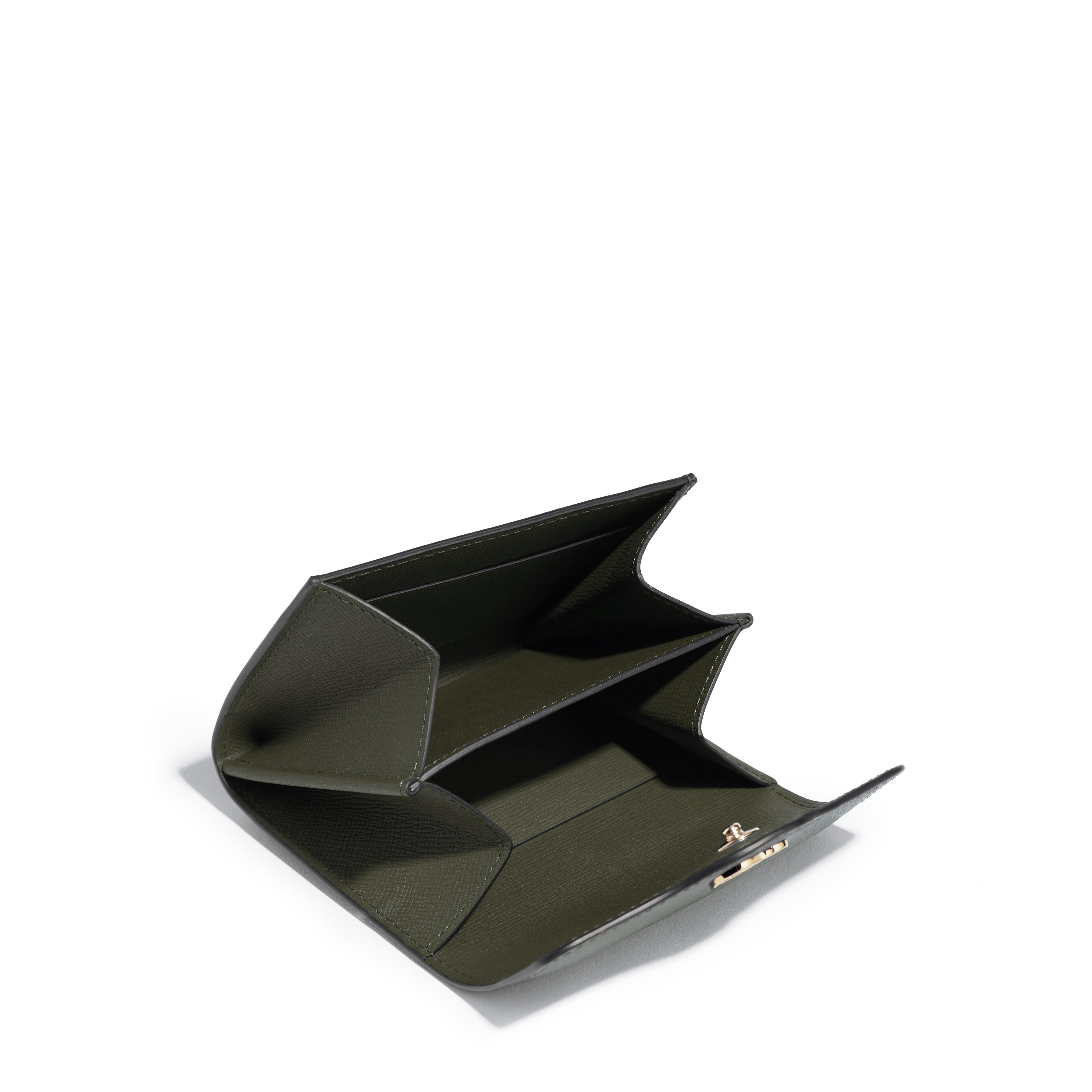 Mini Portefeuille Diane en cuir Tempo Kaki