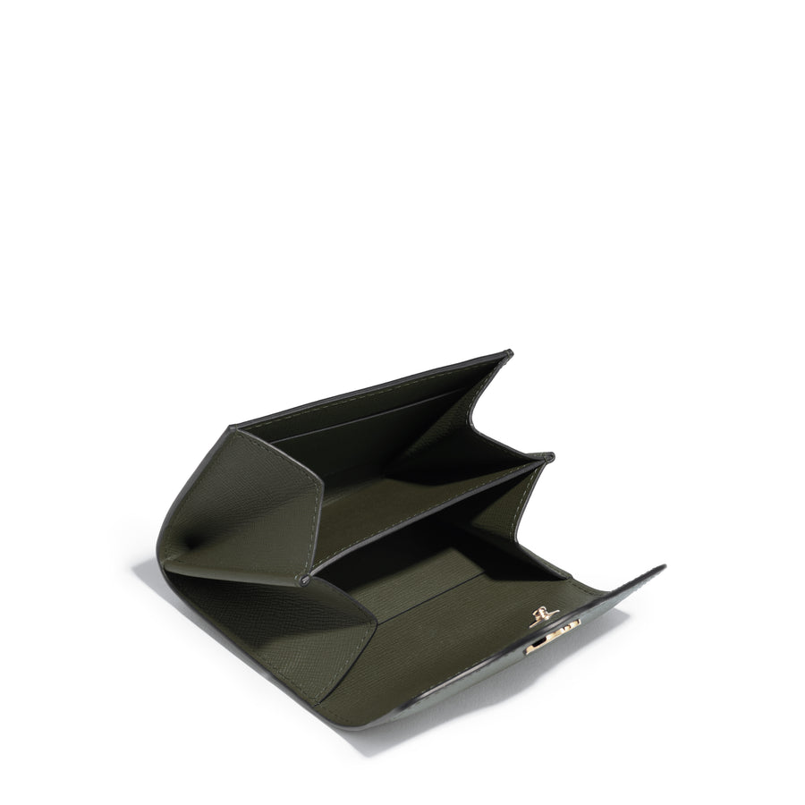 Mini Portefeuille Diane en cuir Tempo Kaki