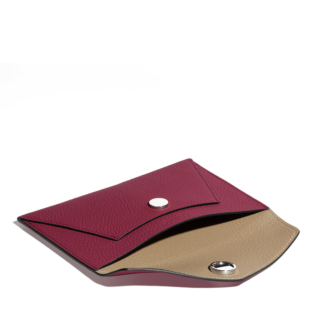 Pochette Fontélie en cuir Concerto Aubergine