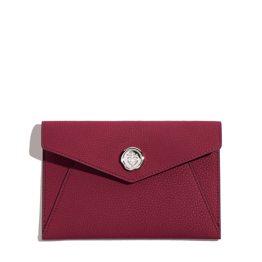 Pochette Fontélie en cuir Concerto Aubergine