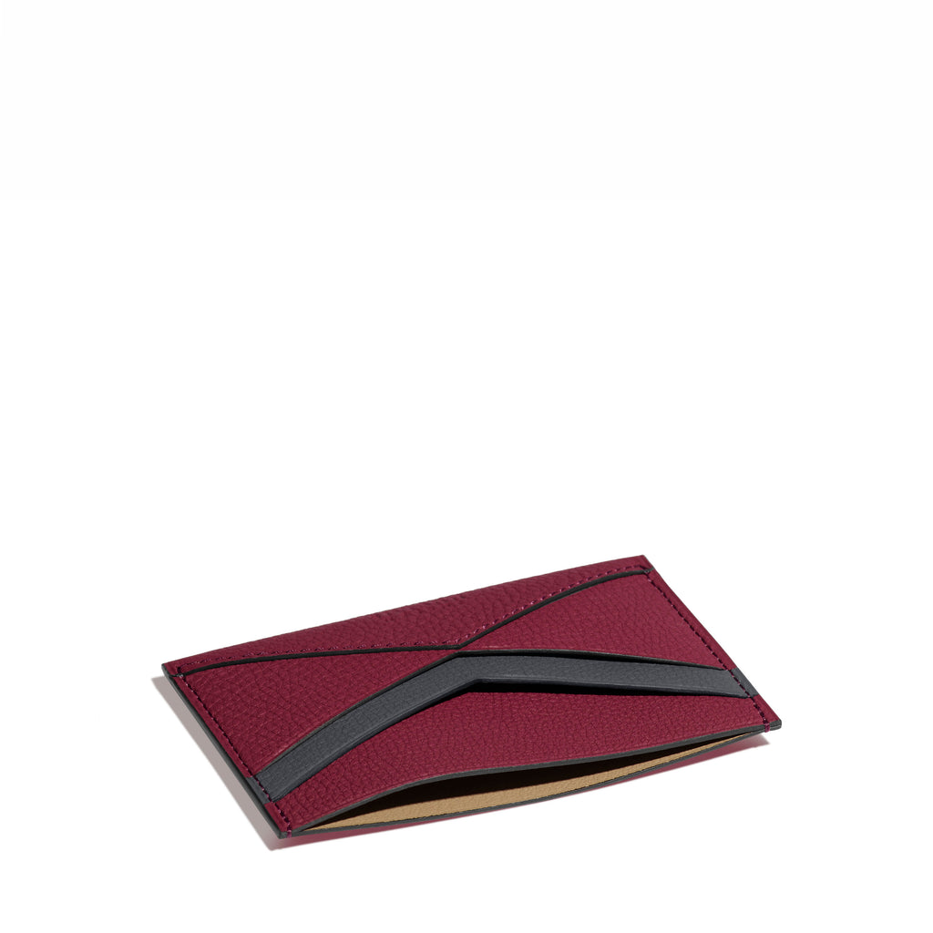 Fontélie Cardholder in Aubergine Concerto leather 