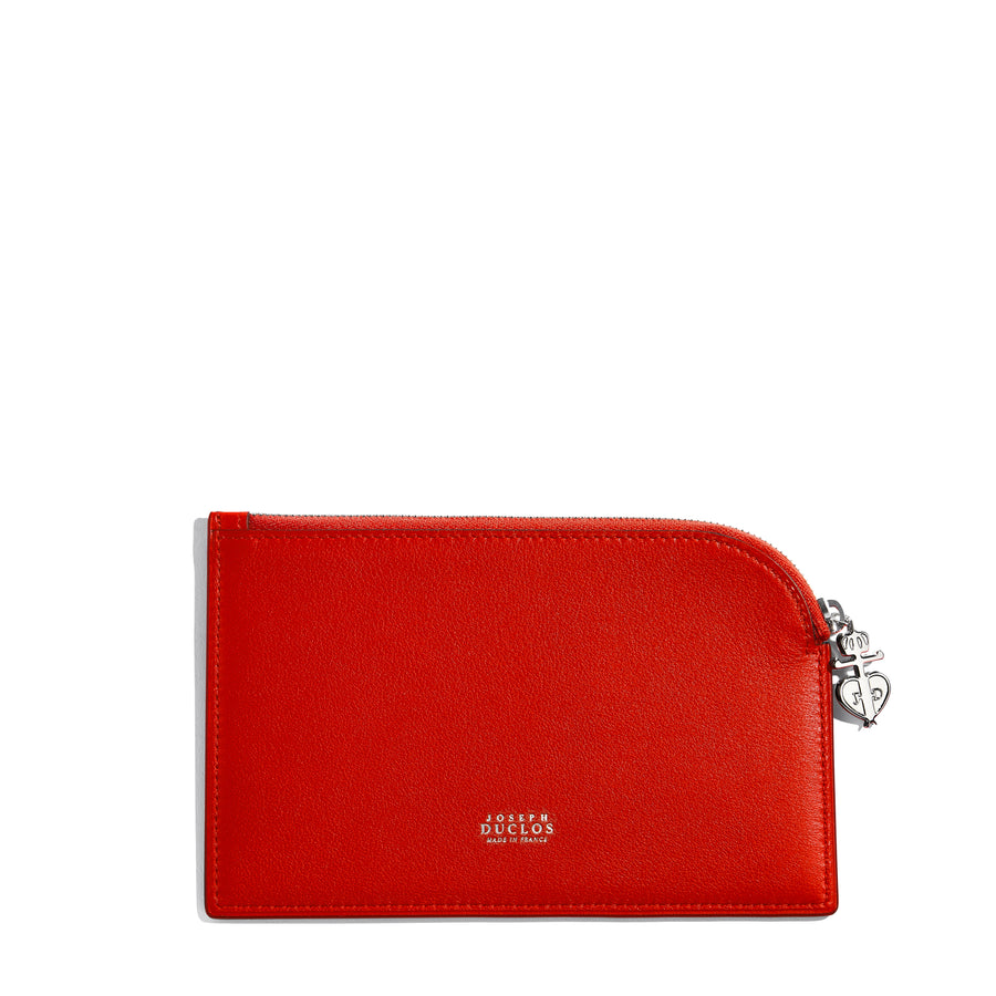 Petite Trousse Lectoure en cuir Sonate Coquelicot