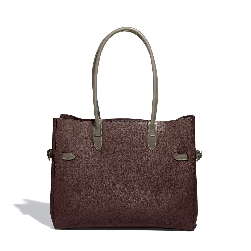 Lectoure Horizontal Tote Lie de Vin Legato leather