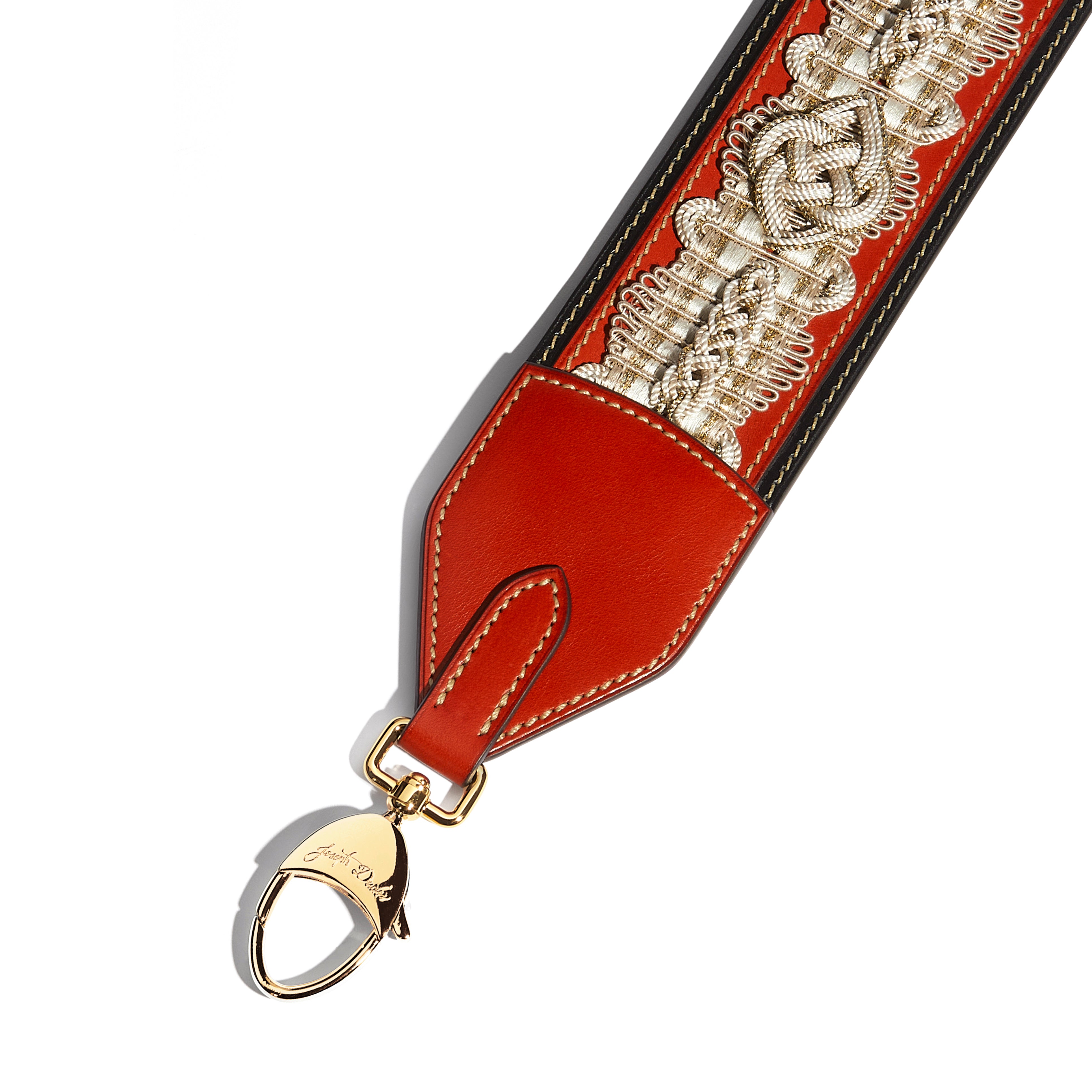 Diderot Passementerie Strap in Coquelicot Héritage leather