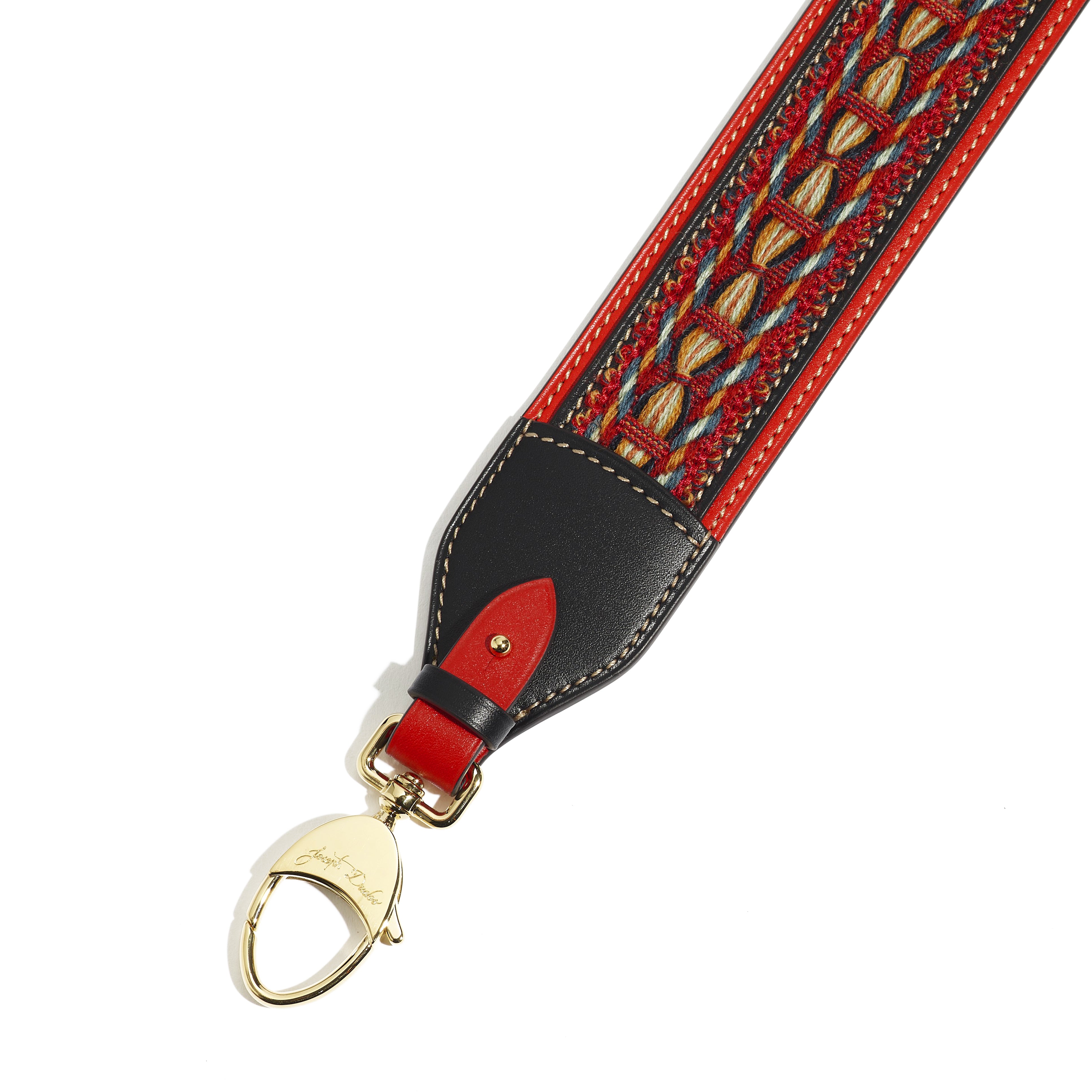 Pénélope Passementerie Strap in Coquelicot Héritage leather 