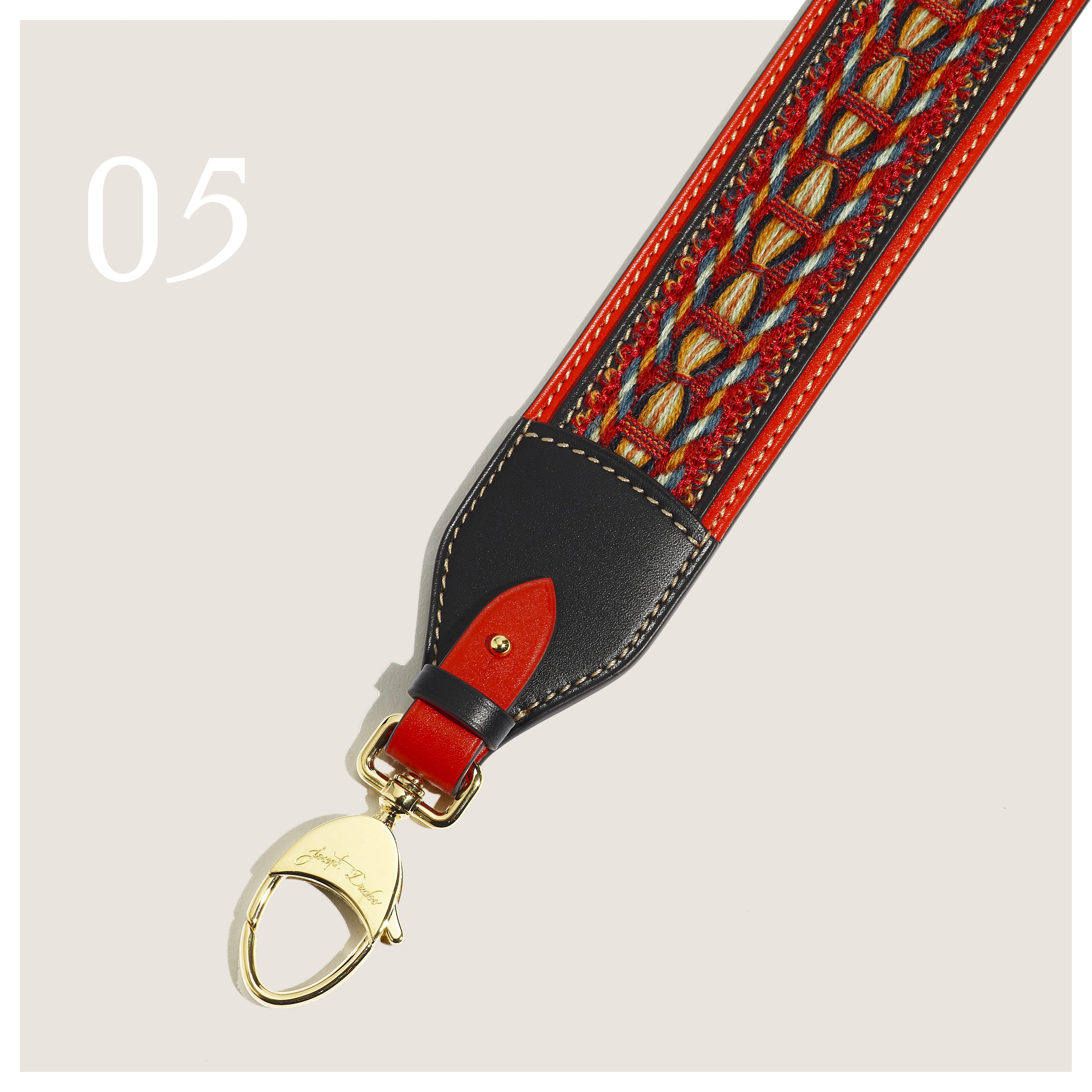 Pénélope Passementerie Strap in Coquelicot Héritage leather 