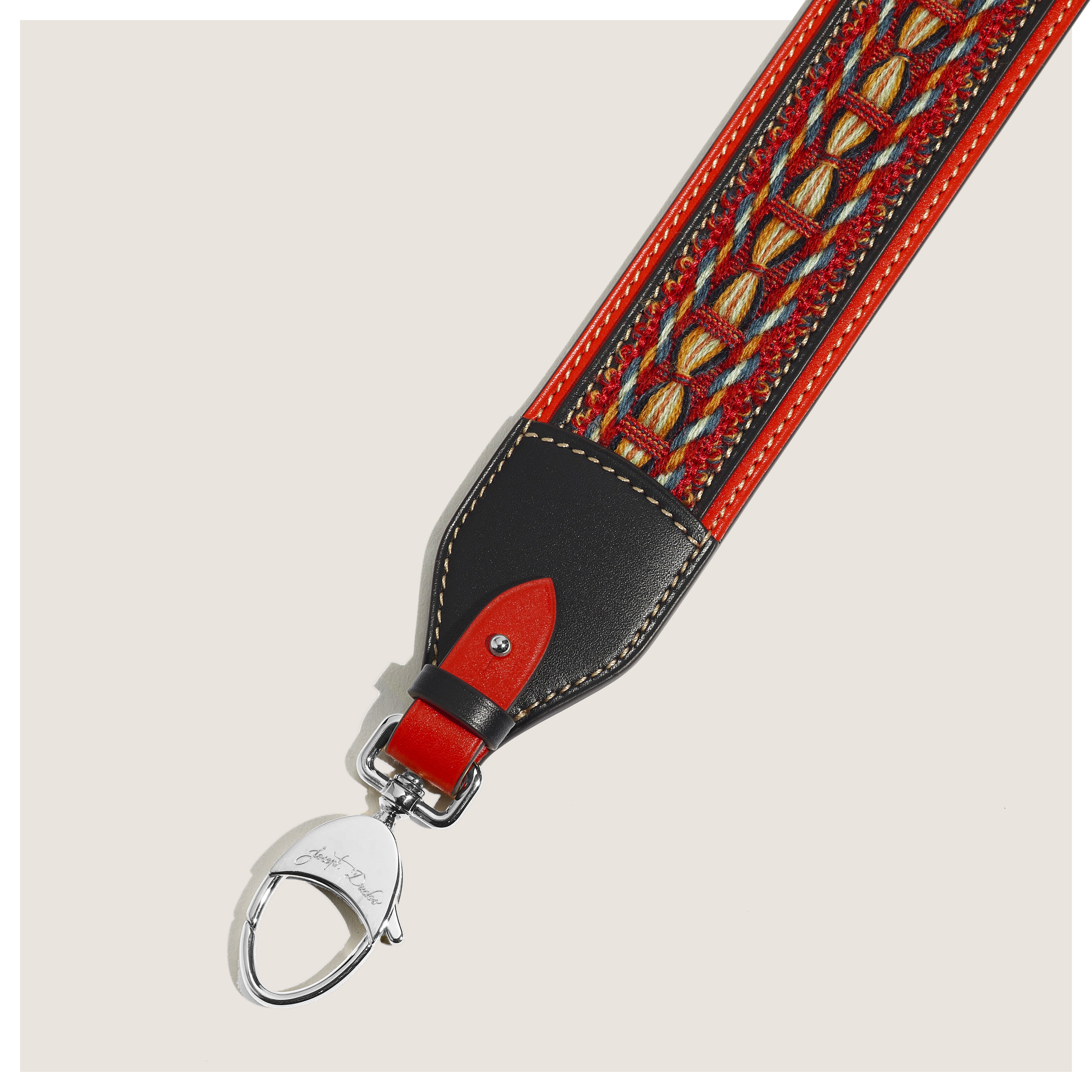 Bandoulière Passementerie Pénélope en cuir Héritage Coquelicot