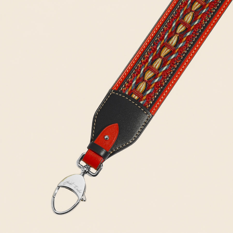 Pénélope Passementerie Strap in Coquelicot Héritage leather - Edition limited to 5 copies