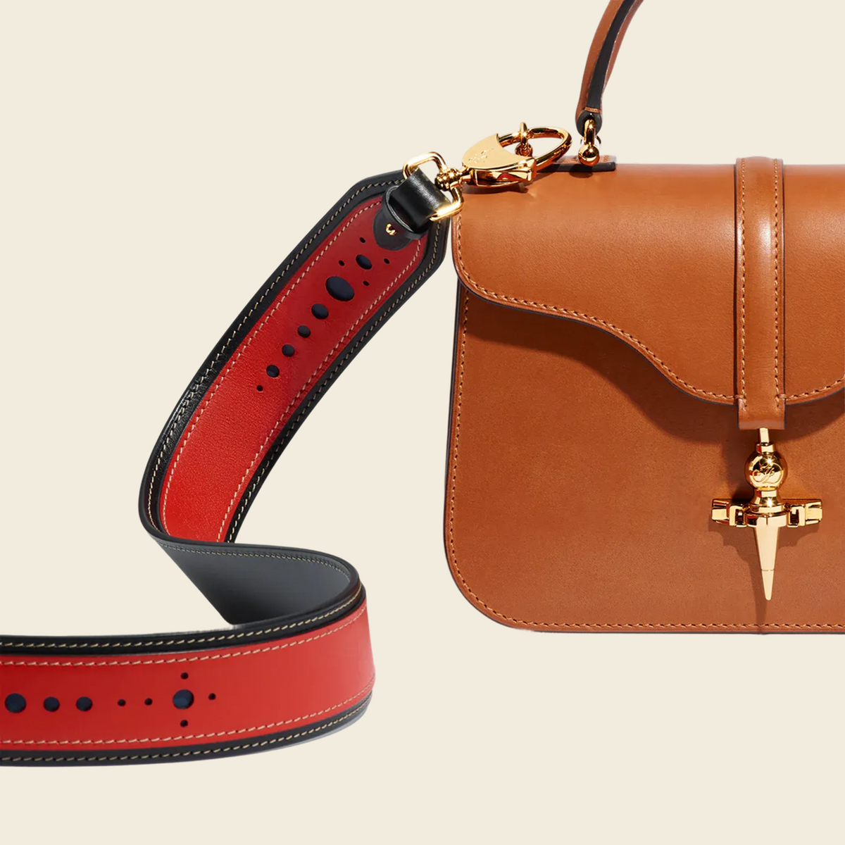 Leather shoulder straps