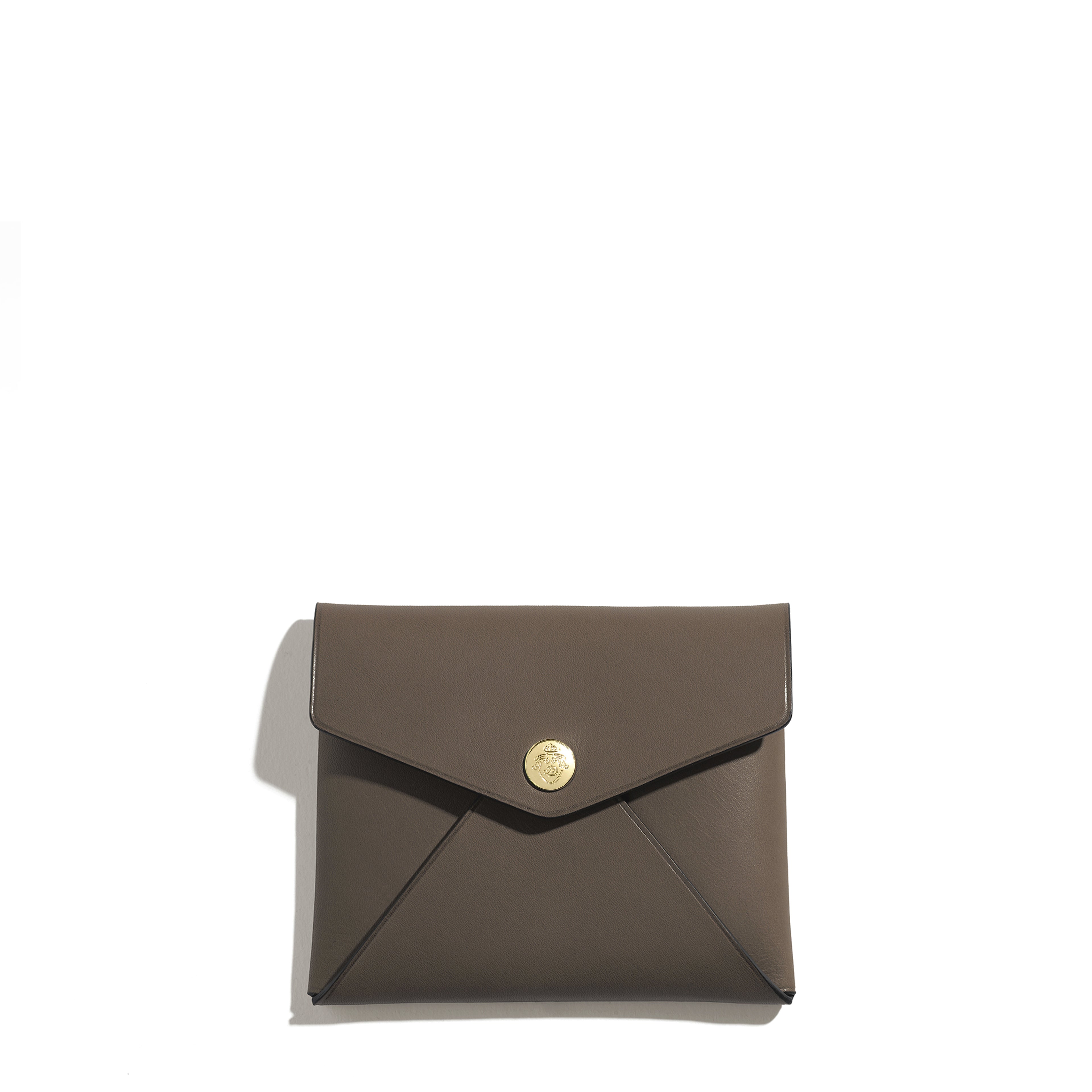 Saint-Clair Envelope Clutch Pliage in Ardoise Héritage leather