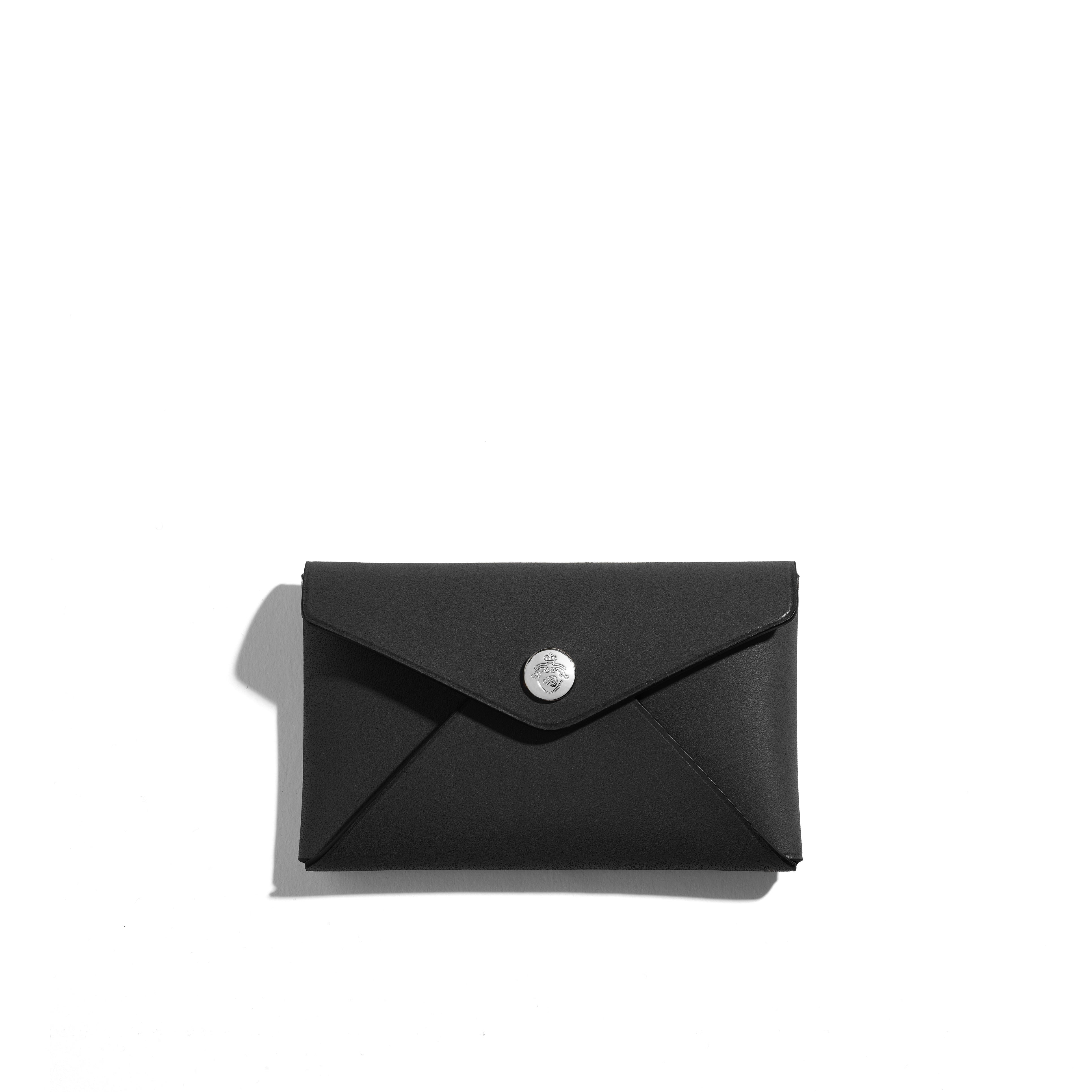 Petit Porte-Carte Saint-Clair Pliage Cuir Héritage Noir