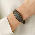 Bracelet Saint-Clair Ogive en cuir Héritage Ardoise