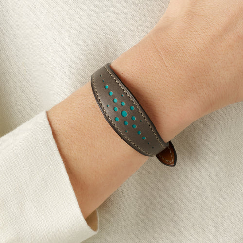 Bracelet Saint-Clair Ogive en cuir Héritage Ardoise