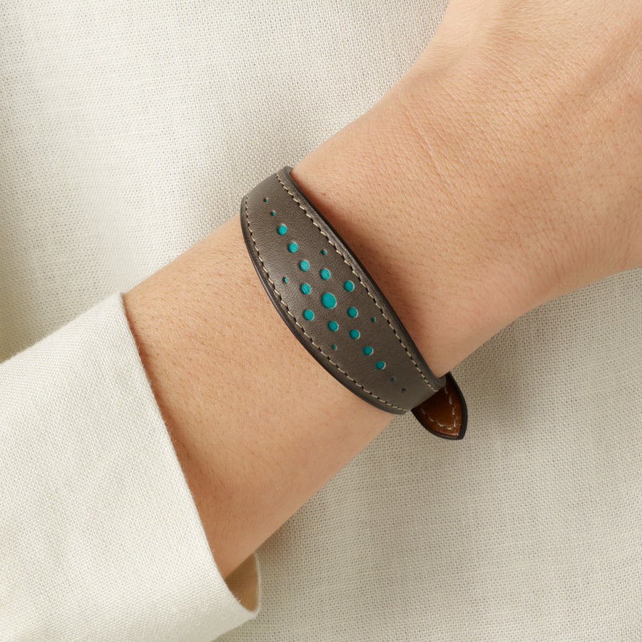 Bracelet Saint-Clair Ogive en cuir Héritage Ardoise