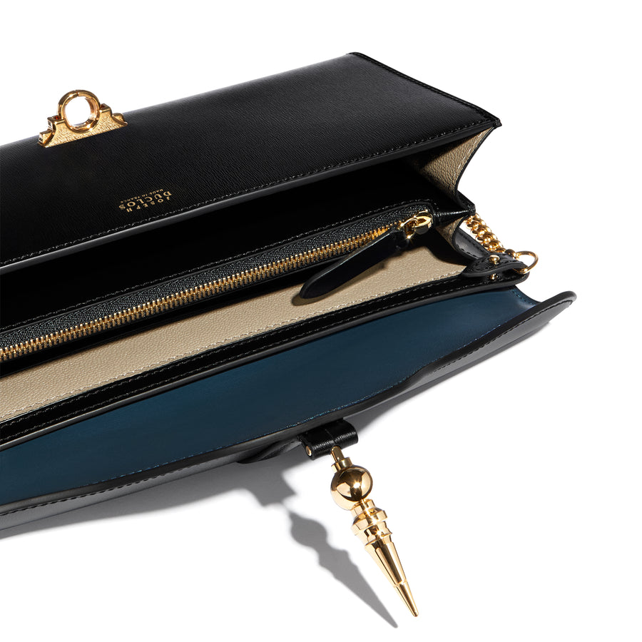 Pochette Diane en cuir Lumière Noir
