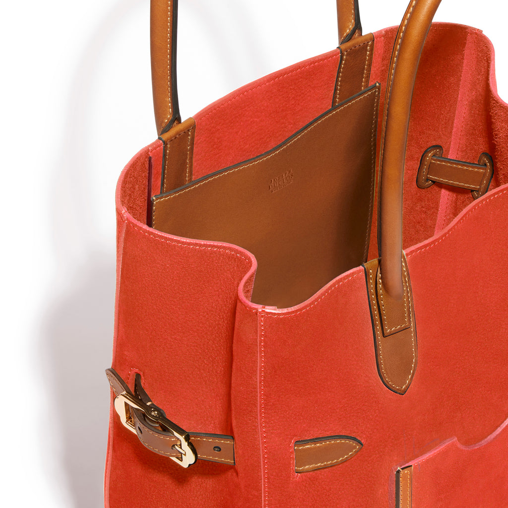 Cabas Vertical Lectoure en cuir Adagio Coquelicot