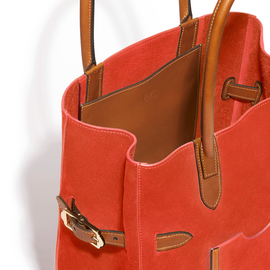 Cabas Vertical Lectoure en cuir Adagio Coquelicot