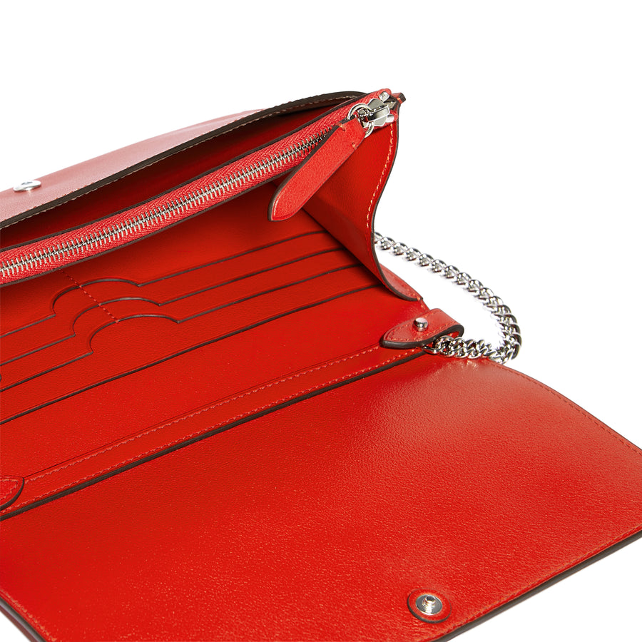Pochette Lectoure en cuir Sonate Coquelicot