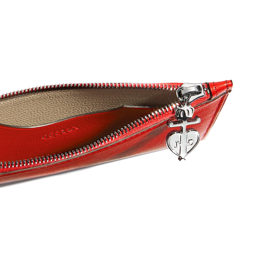 Petite Trousse Lectoure en cuir Sonate Coquelicot