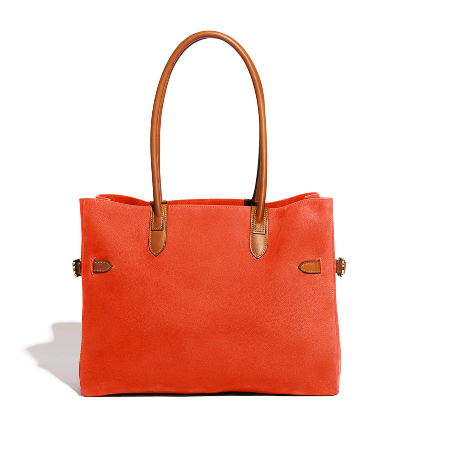 Cabas Horizontal Lectoure en cuir Adagio Coquelicot