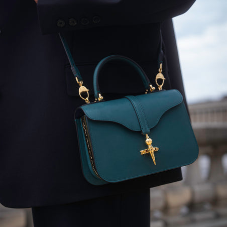Louis Vuitton Rose des Vents PM Grained Leather Top Handle Crossbody Bag Creme