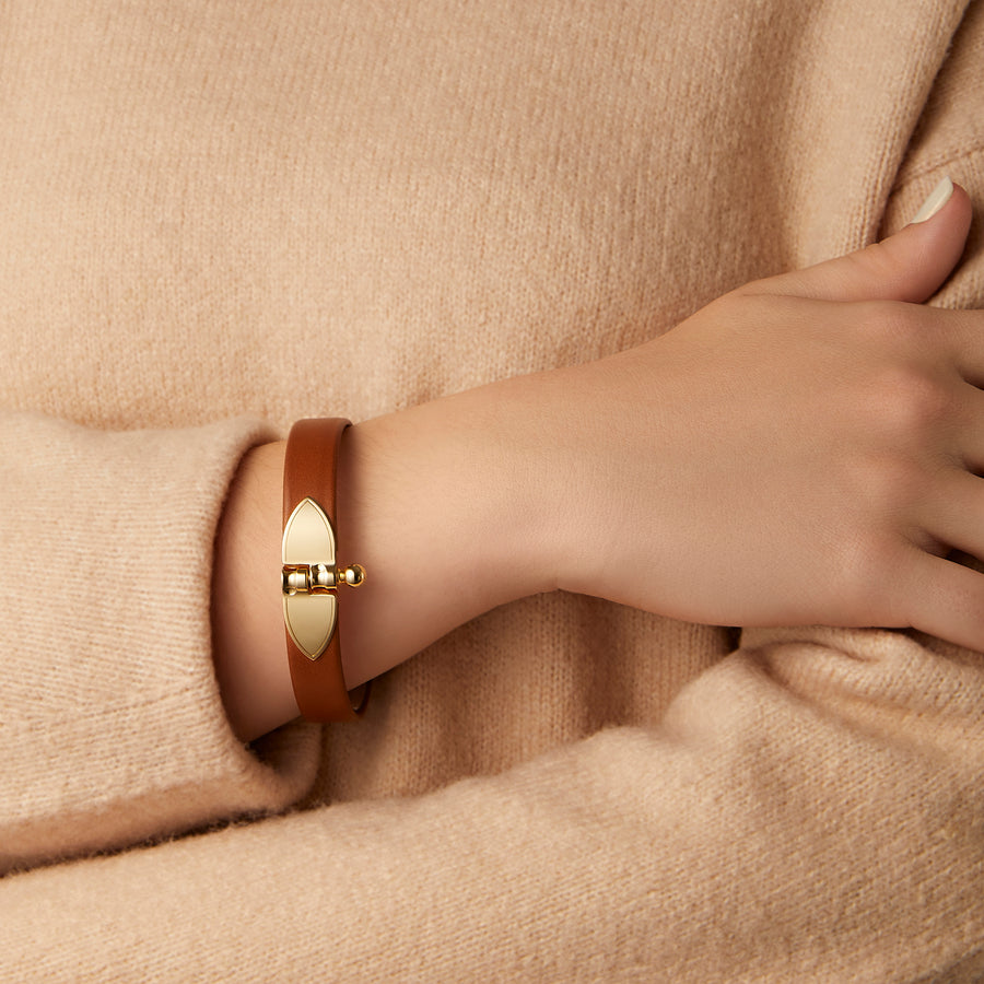 Bracelet Diane Flèche en cuir Héritage Nénuphar