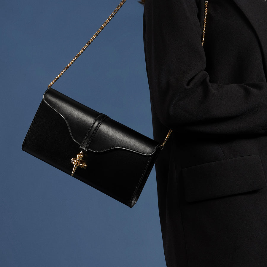 Pochette Diane en cuir Lumière Noir
